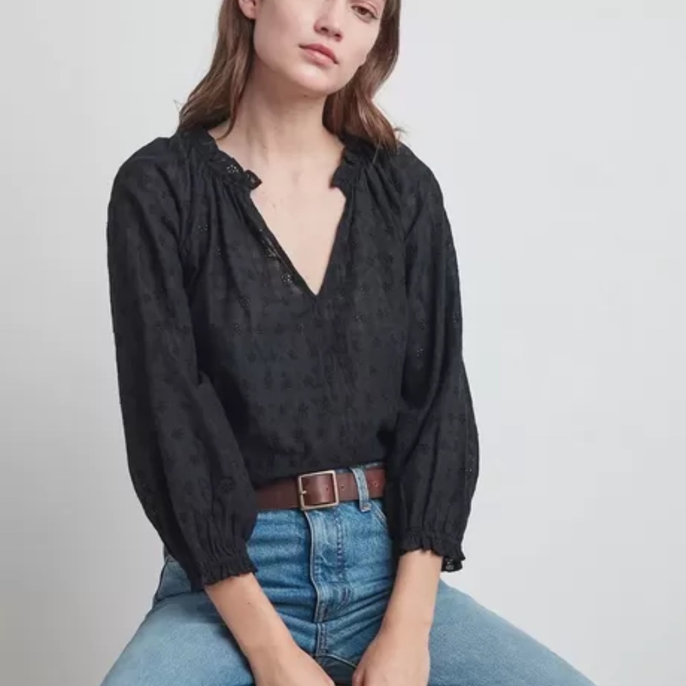 Eyelet Peasant Blouse XL